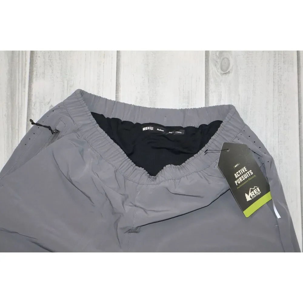 NEW REI Co-Op Active Pursuits Shorts Men's Medium Gray Lined Pockets Running